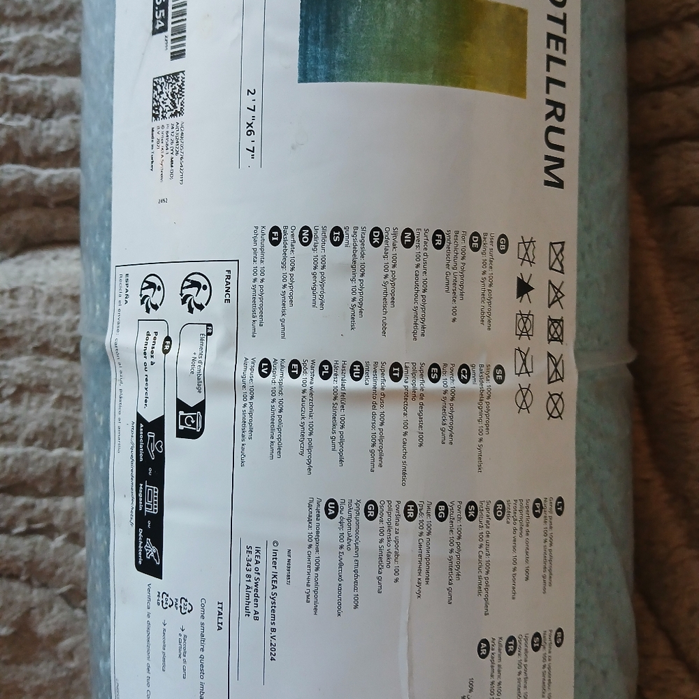 NEW IKEA HOTELLRUM Beautiful 6'7 x 2'7 Area Rug only opened for pictures. The - Picture 3 of 16